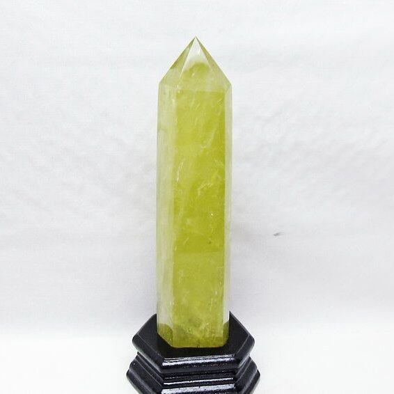 シトリン 六角柱 シトリンクォーツ ポイント 台座付属 一点物 152-4178