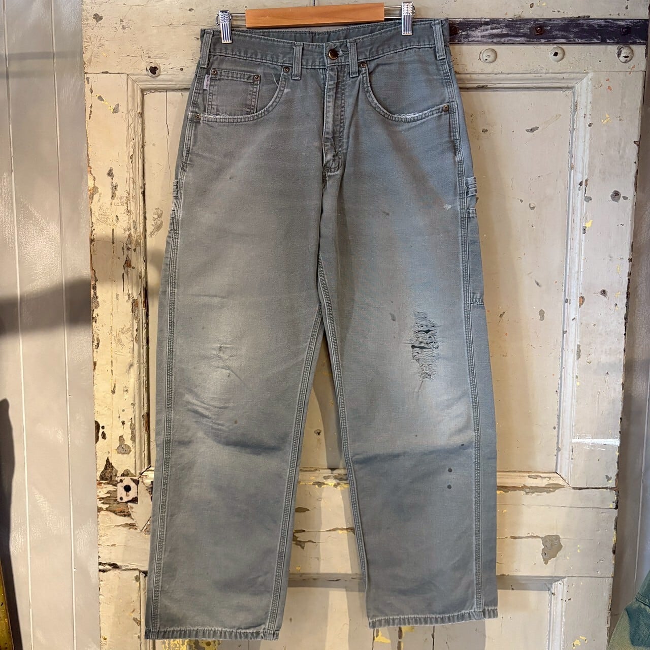 Carhartt モスグリーン ペインターパンツ ダック生地 ダメージ DMS