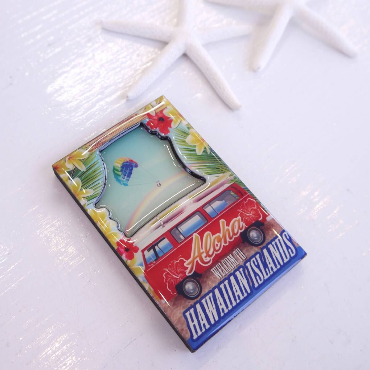 ★ハワイ直輸入★スクエア 立体 マグネット/キッチンマグネット/ハワイ磁石<SG-22/3D/ワーゲンバス>