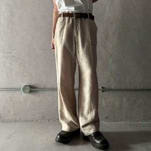 -PERRY ELLIS- 00's plain color linen × cotton pants