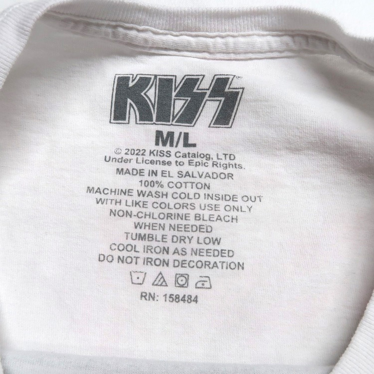 古着 KISS キス バンドTシャツ プリントTシャツ ホワイト ライン 