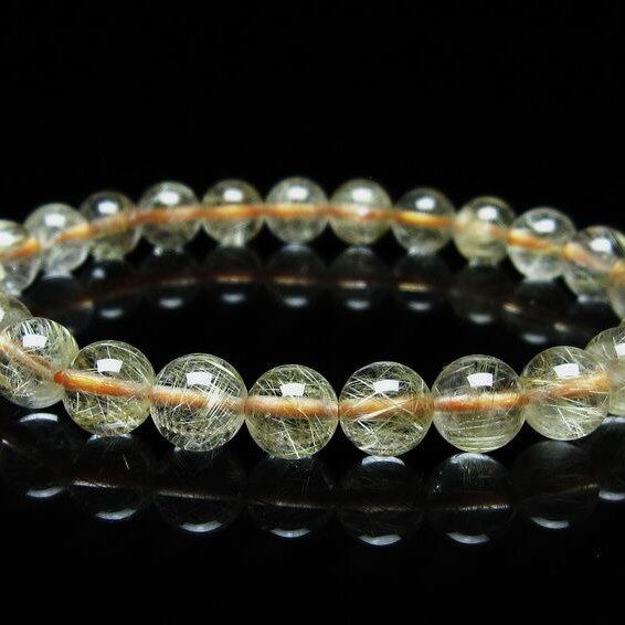 ルチルクォーツ ブレスレット 7mm タイチンルチル ブレスレット メール便可 [M便 1/10] 111-49192