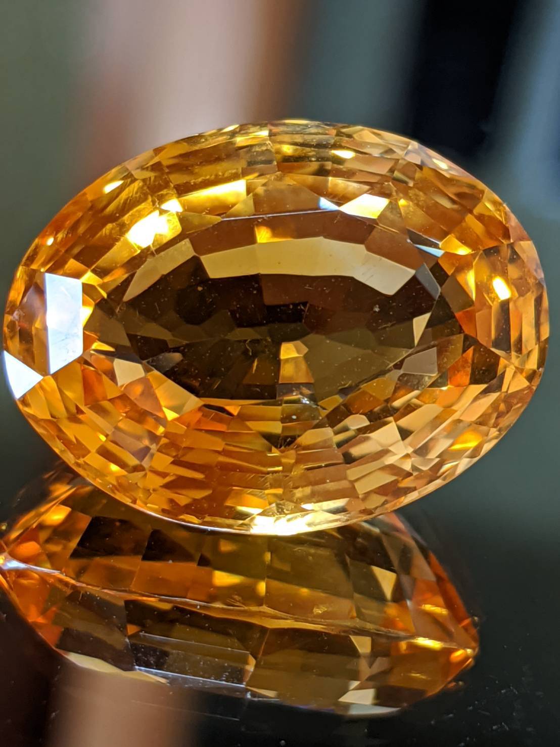 宝石ルース 天然シトリン 特大 20.224ct ソーティング付き | amane