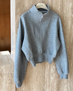 ハーフジップショートスウェットトップス A0689