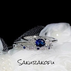 D059 2連リング サファイア 華奢リング レディース 指輪 リング