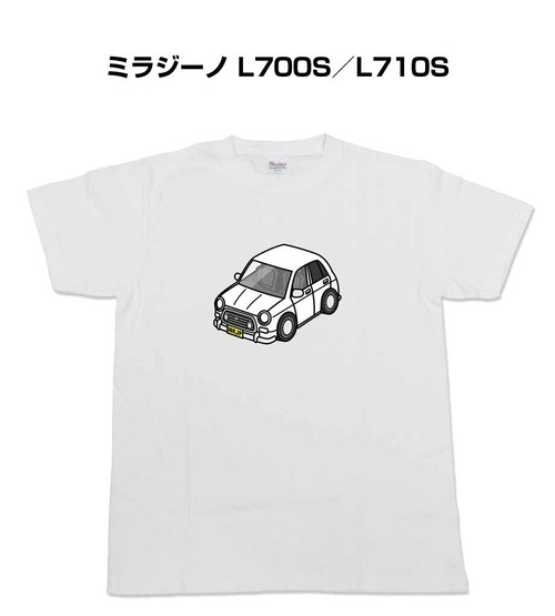 【ダイハツ ミラジーノ L700S/L710S】イラスト入りTシャツ 車好き 納車祝い プレゼント グッズ カスタム【送料無料】