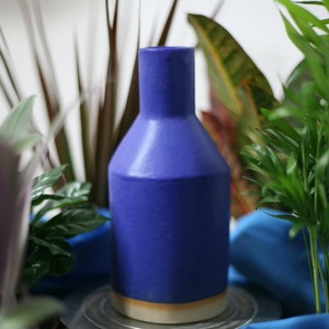 Sophie Alda "tall bottle vase in blue"