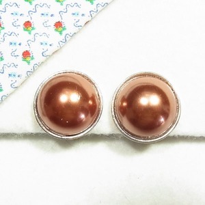 ブラウンのドーム形イヤリング　Clip earrings for sale  11877E