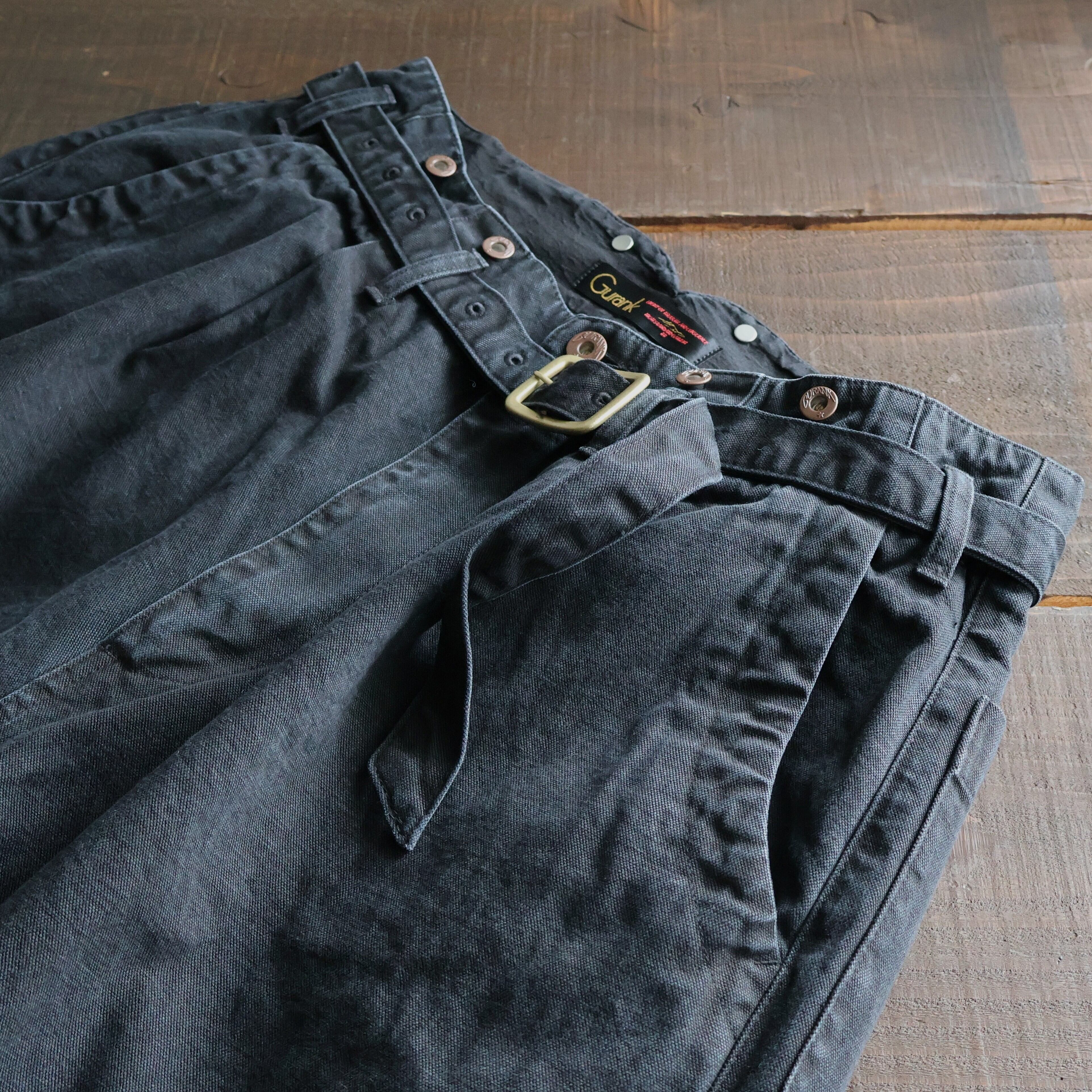 Gurank “ CH belted work pants ( Black )” | H.inch