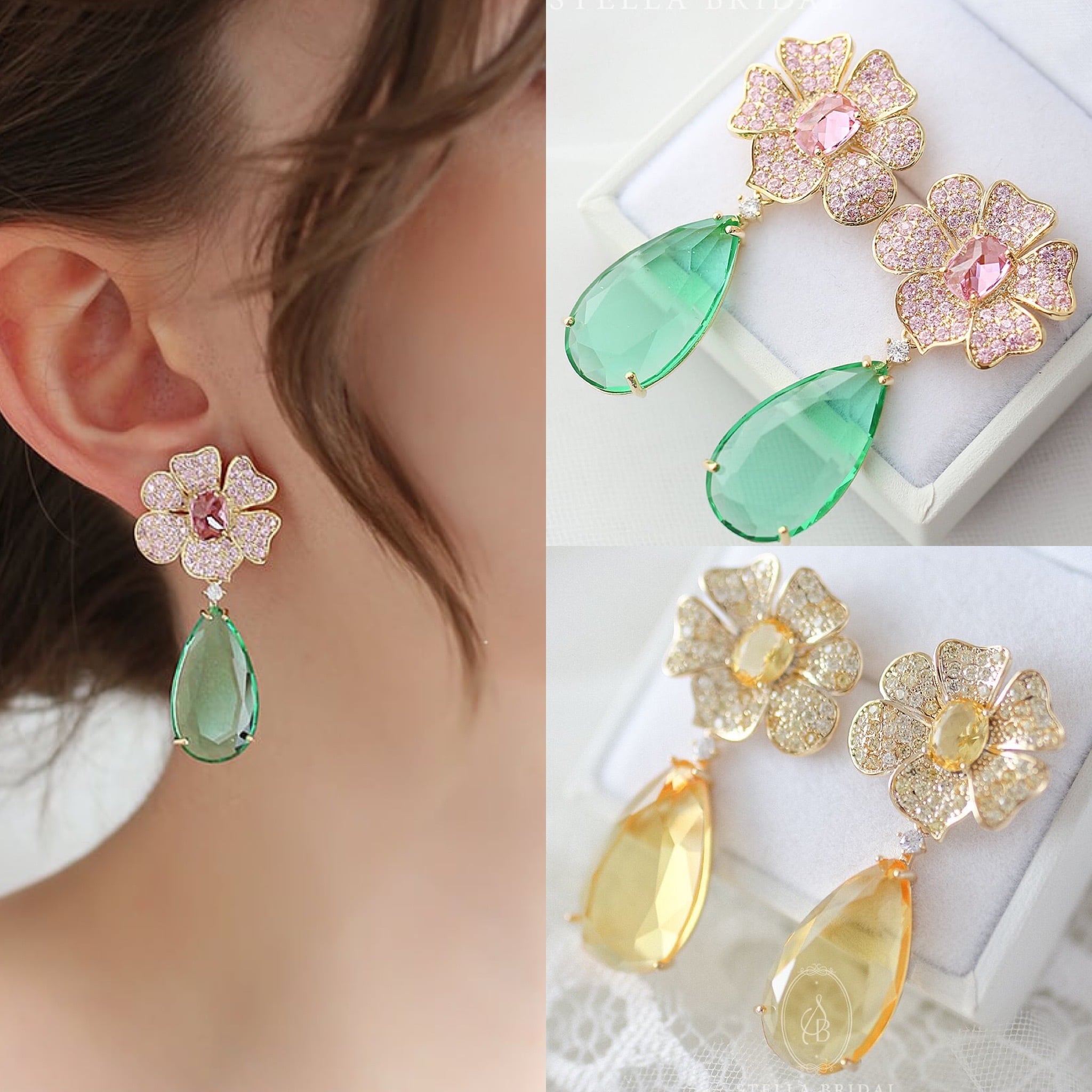キュービックジルコニア ウェディングピアス Printemps - プランタン