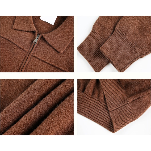 simple knit zip jacket　シンプルニットジップジャケット　J1288