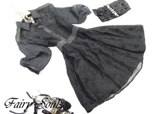 ☆送料無料★9号(M)☆シルク☆パンチングレース模様サテン襟のワンピース(OPN8990)