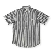 THE NORTH FACE ノースフェイス ストライプ 半袖シャツ サイズ L /グレー×ホワイト/ゴールドウィン