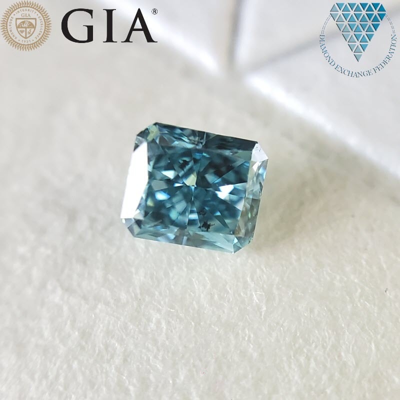 0.13 ct FANCY VIVID GREEN BLUE GIA 天然 グリーン ブルー ...