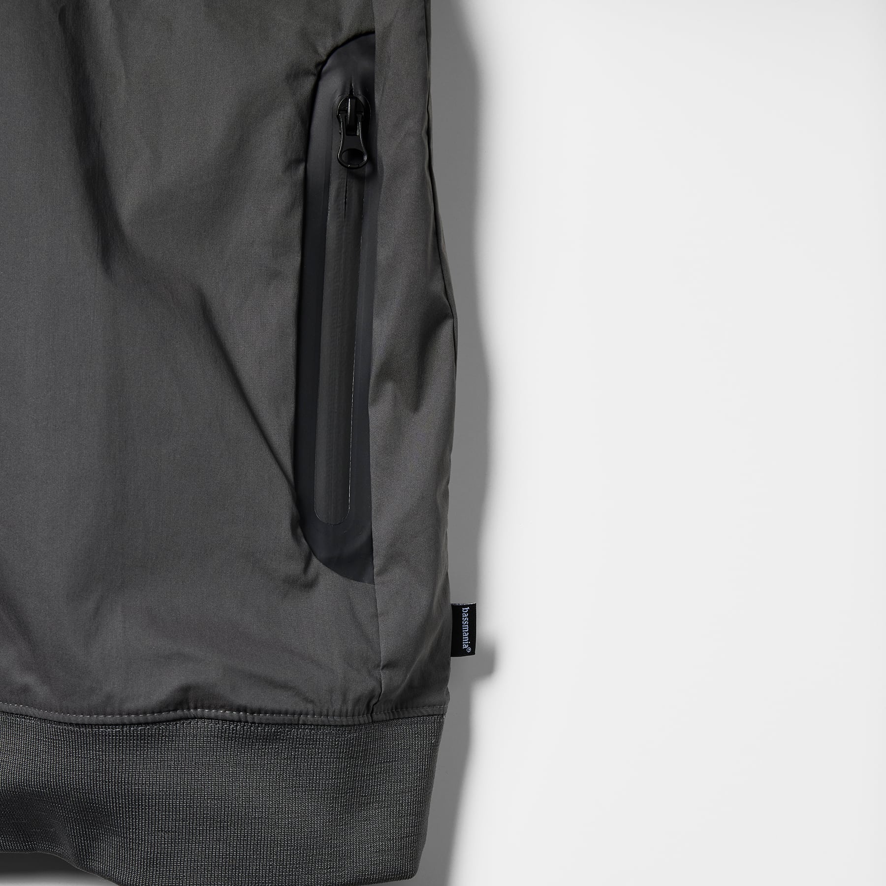 リブ編みロゴストレッチZIPパーカー［GRY］［LIMITED］ | bassmania.jp