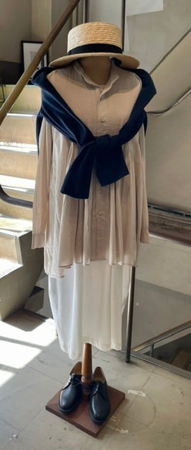 QUOTIDIEN ”V/N LINE CARDIGAN（COTTON 100% PIQUE、鹿の子素材