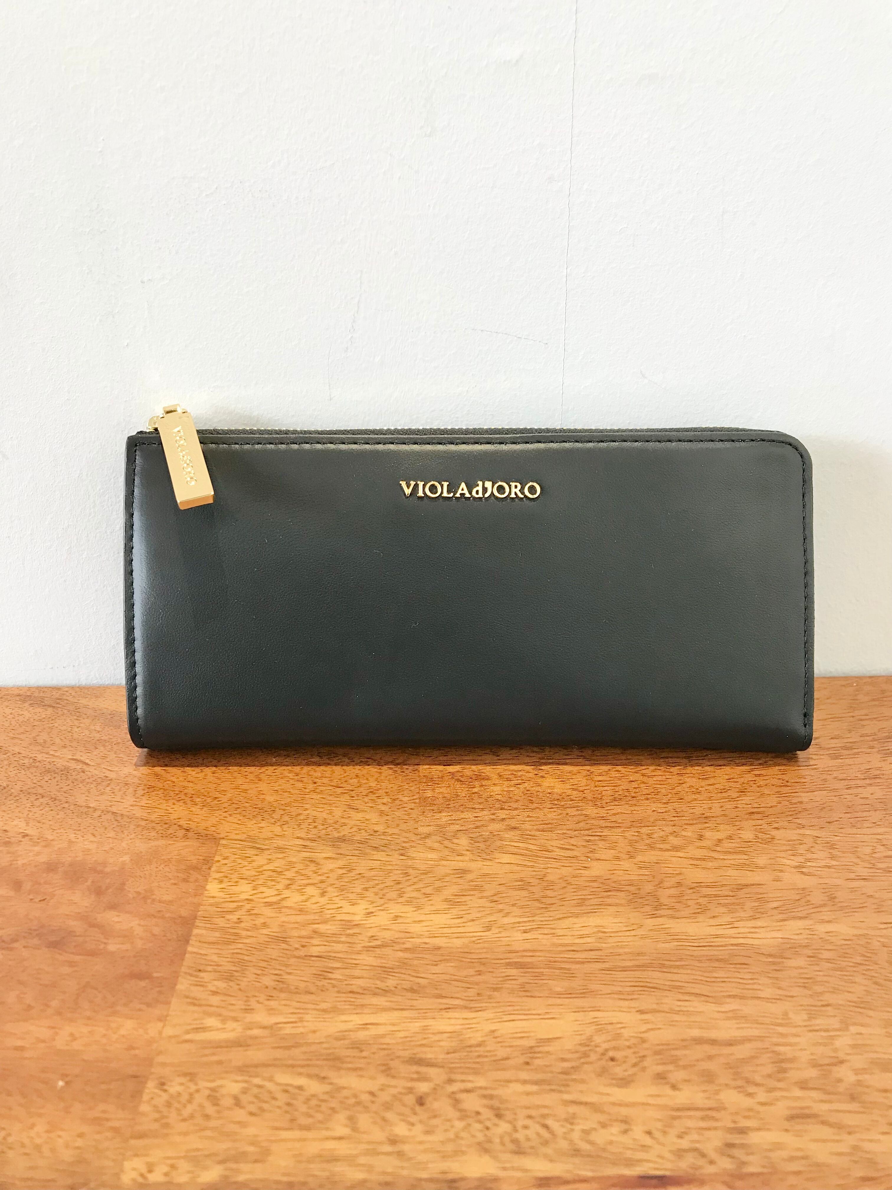 【VIOLAd'ORO】L字型イタリアンレザーロングウォレット