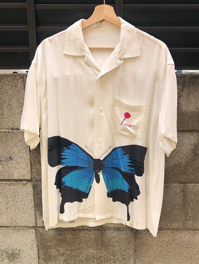 BUTTERFLY  RAYON  SHIRTS    WHITE