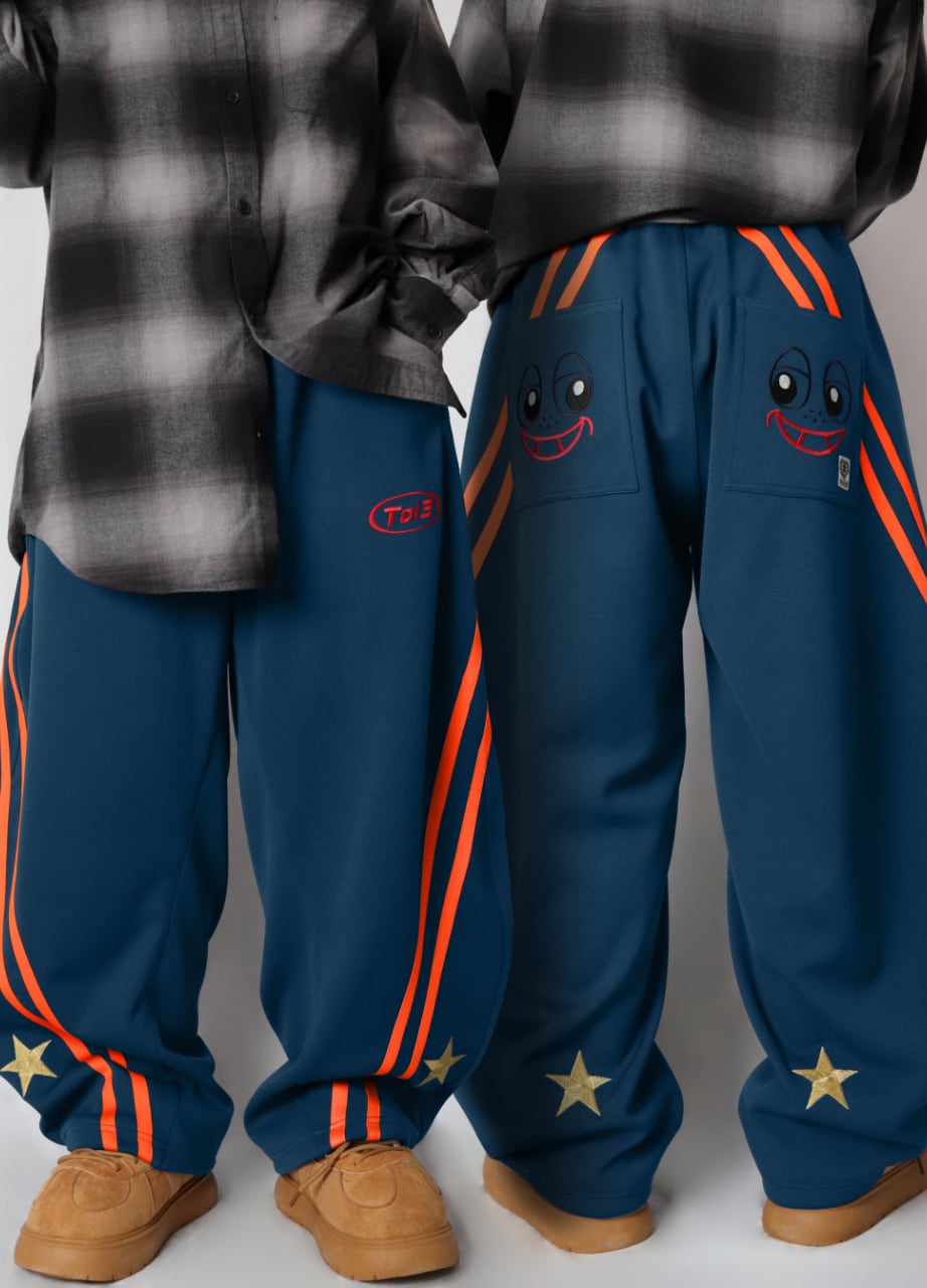 2LINE★SMILE BACK barrel leg pants(ツーライン★スマイルバックバレルレッグパンツ)【Navy blue】