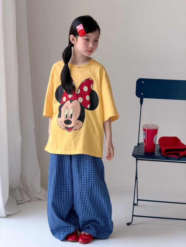 【KID】ポーカーフェイスチェックワイドロングパンツ - 16