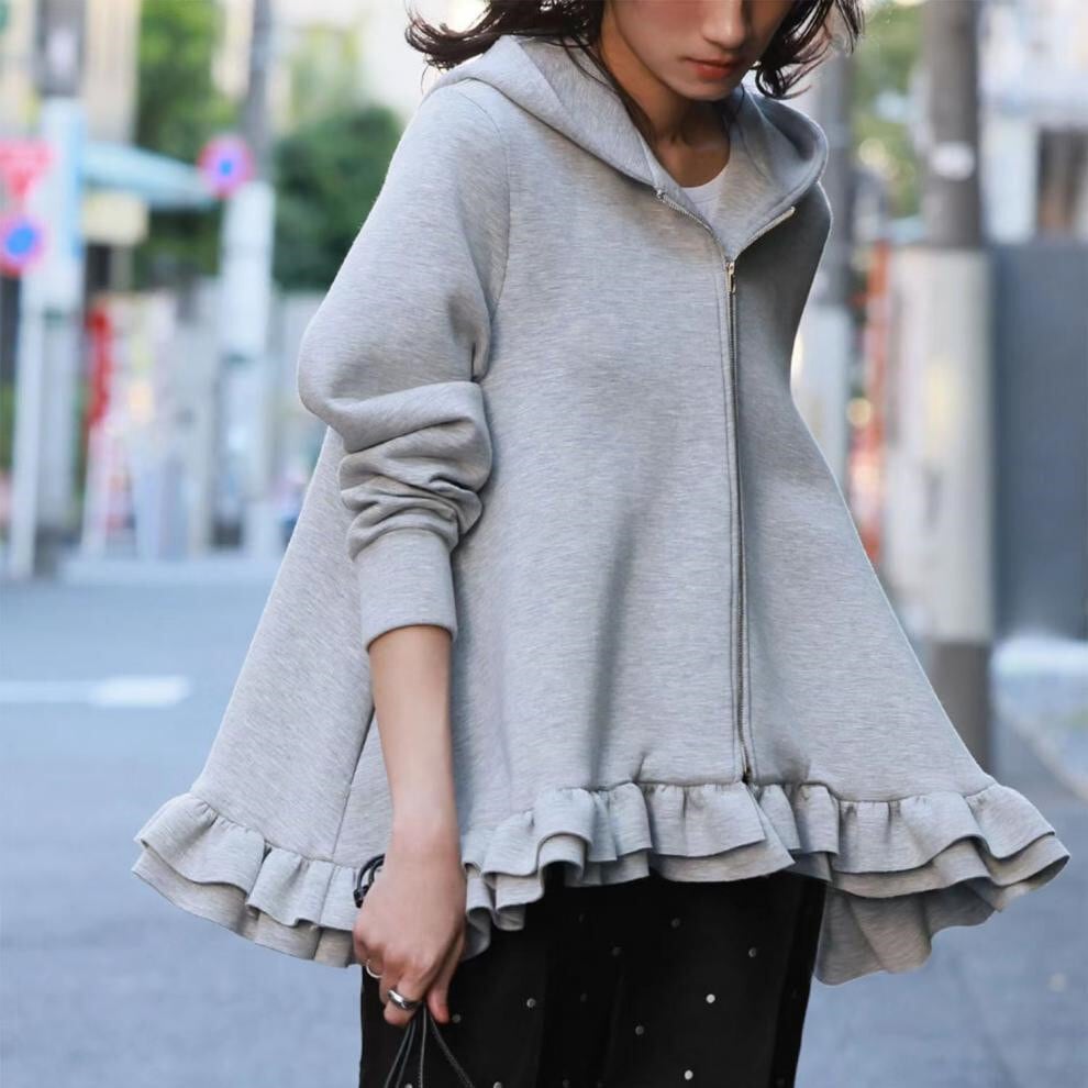 outer】フリルフード付きアウター M26199 | nanastyle outer】フリルフード付きアウター M26199 | nanastyle