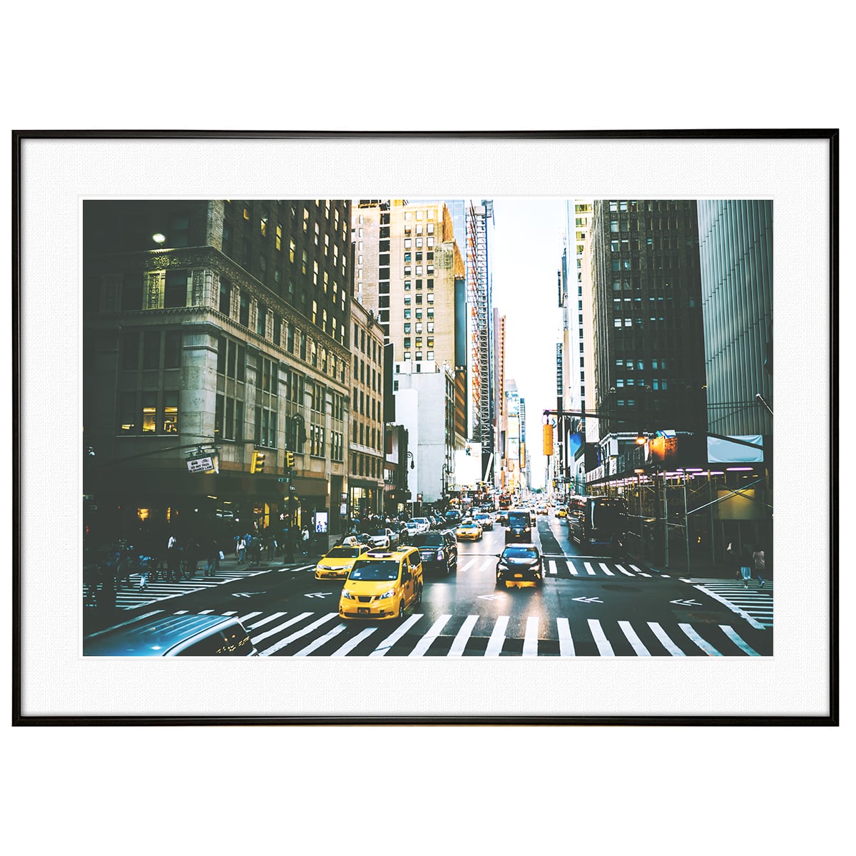アメリカ写真 ニューヨーク イエローキャブ インテリア モノクロアートポスター額装 AS0963