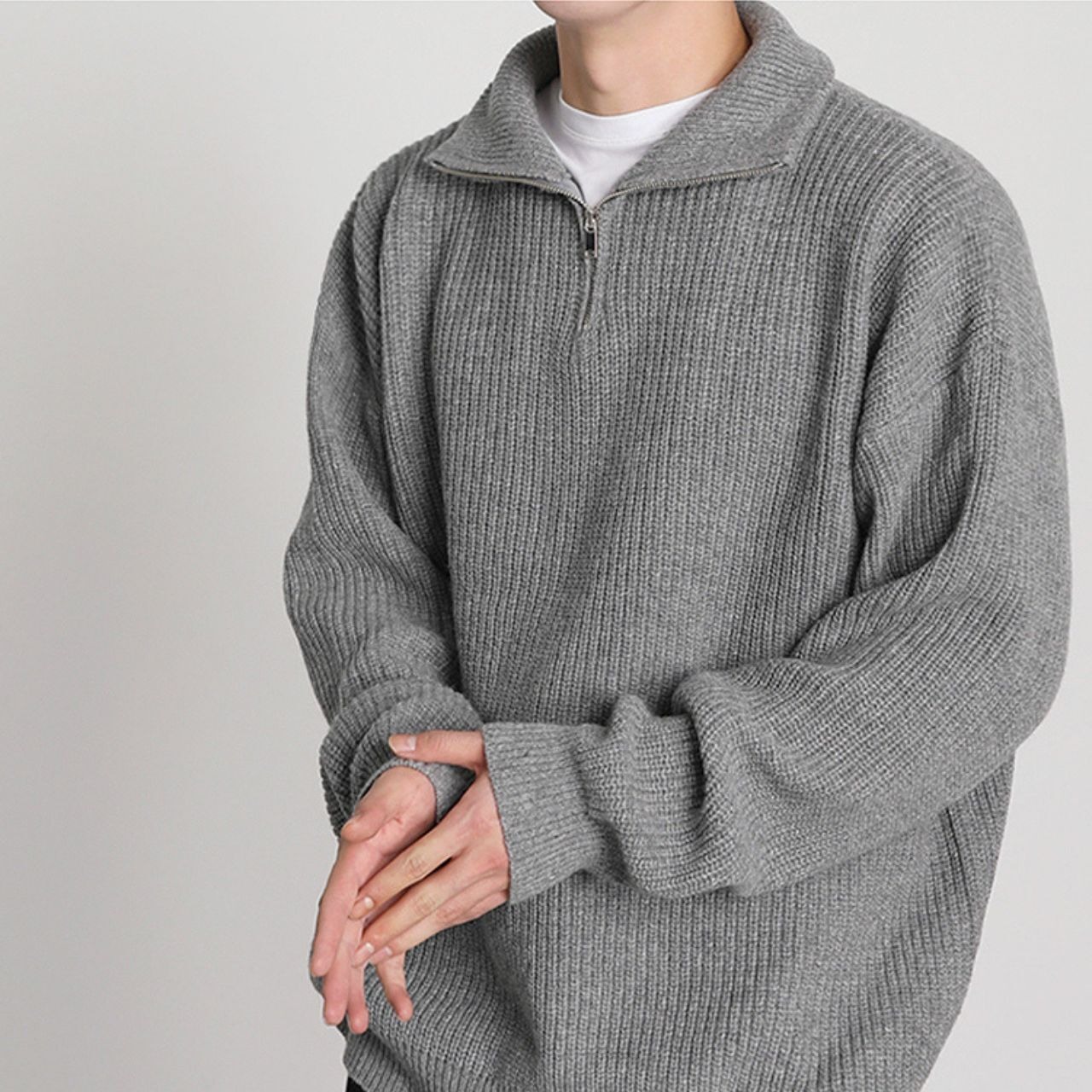 ハーフタートルネックジップニット　MT0080388