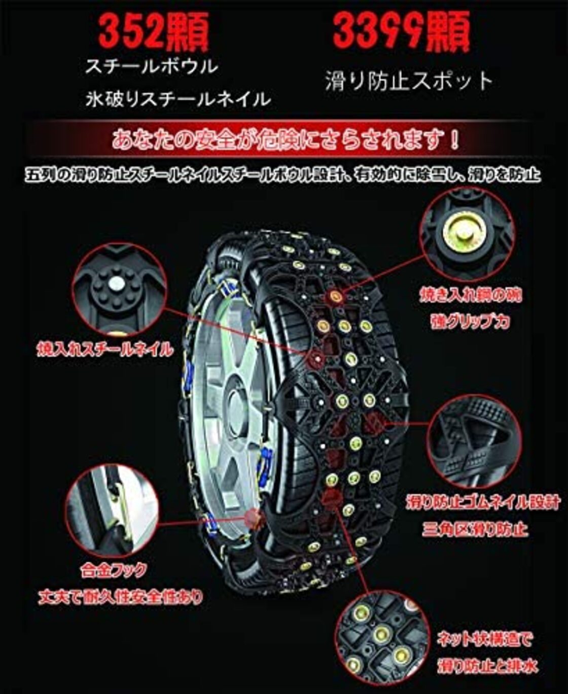 SCOC SR5517 ケーブルチェーン ワイヤーチェーン 苦かっ 11R22.5 高床