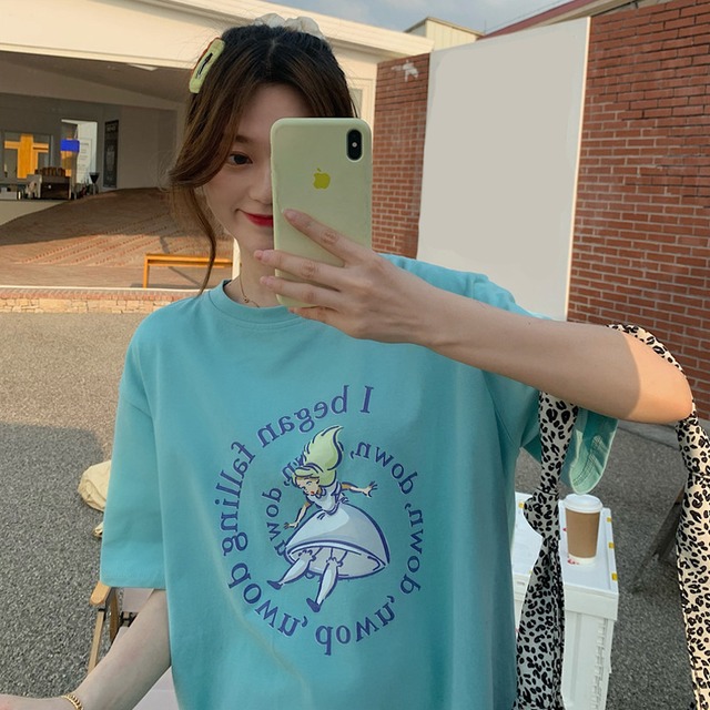 ブルーTシャツ サマールーズレッドスタイル 夏物 試着室30690330762