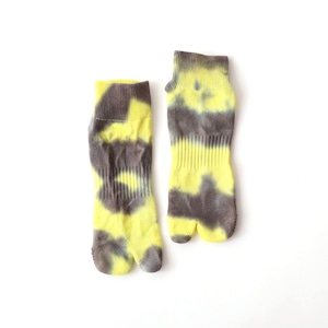 Tie Dye Ankle Socks (Yellow × Charcoal)