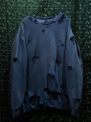 【ÆIEM】original"boro"remake adidas vintage navy sweat