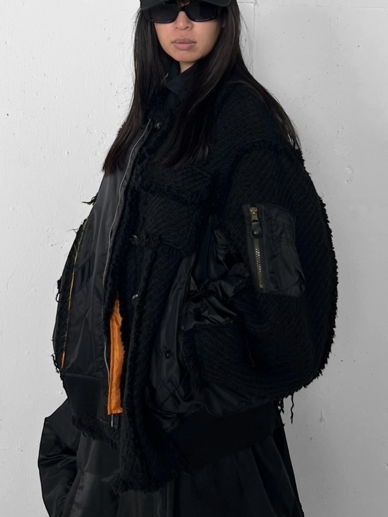 "再構築" Wool touch Denim×Nylon MA-1 Military Jaket - 2