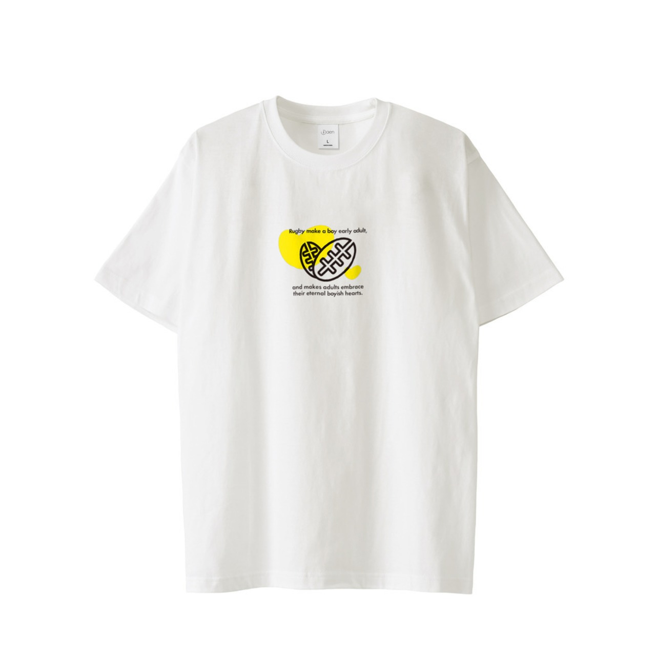 「ラグビーは少年をいち早く大人にし 大人に永遠の少年の心を抱かせる」Tシャツ