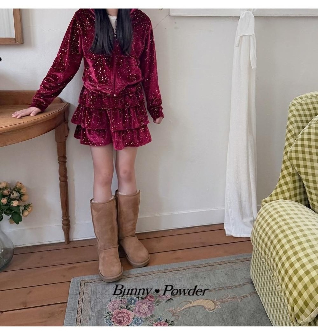 韓国子供服 / 26winter / BUNNYPOWDER / パーティーキャットフードジップアップ / キッズ / 冬服 *S~4XL*