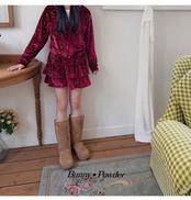 韓国子供服 / 26winter / BUNNYPOWDER / パーティーキャットフードジップアップ / キッズ / 冬服 *S~4XL*