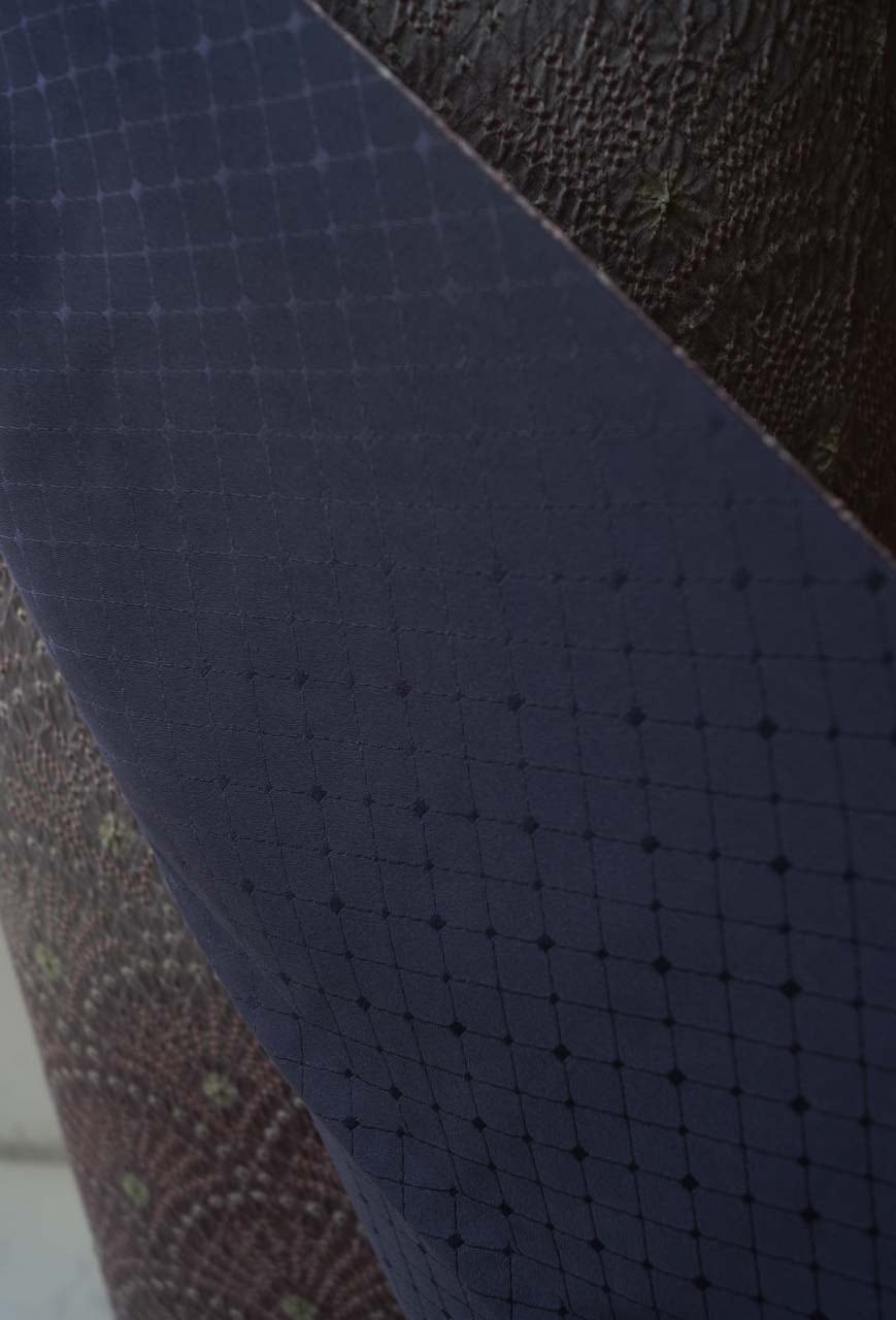 袷】紫色系暈かし 総絞り 青海波文 訪問着 | 大山キモノ・ちぇらうなぼるた