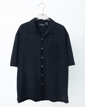 all silk open collar short sleeve shirt