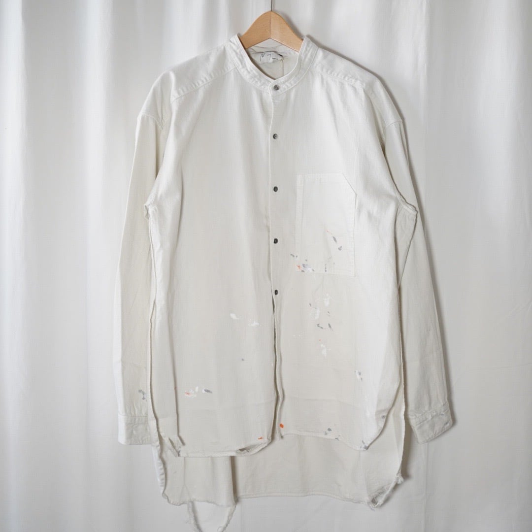 日本全国送料無料 ANCELLM / & DENIM White PAINT LONG PAINT SHIRT