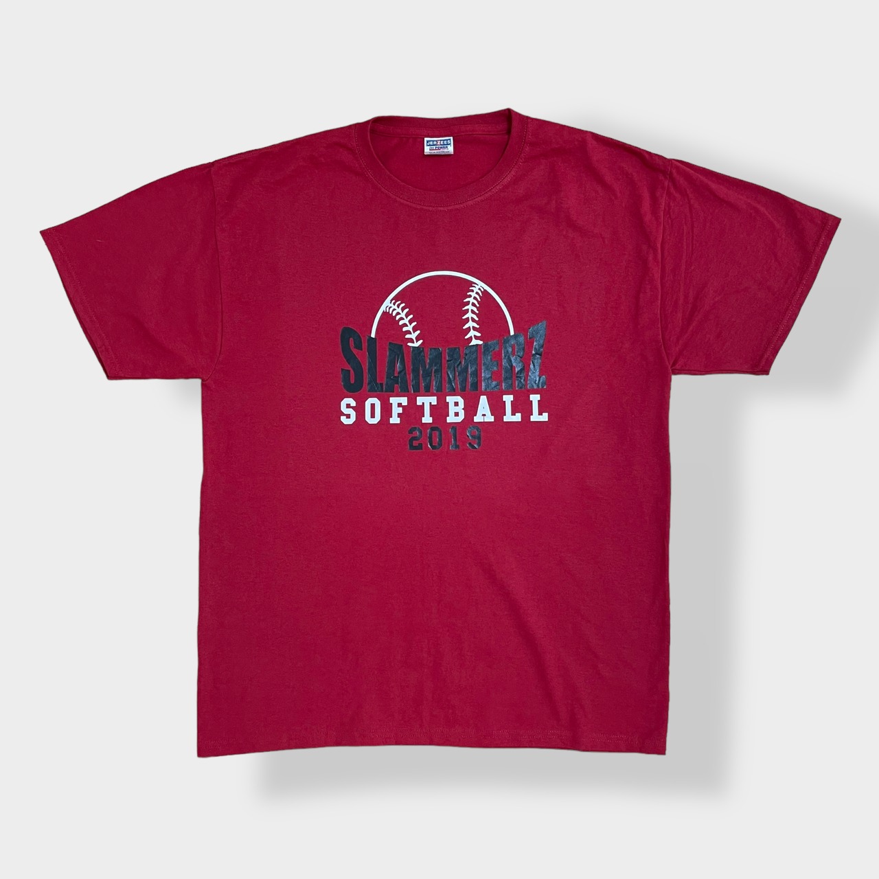 【JERZEES】プリント Tシャツ ソフトボール SOFTBALL バックプリント ロゴ 半袖 L US古着