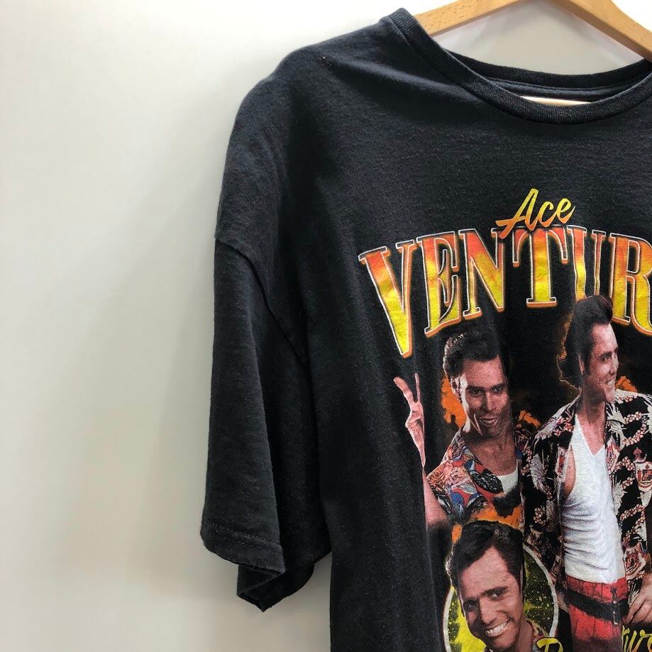 ジムキャリー エースベンチュラ プリント リブ コットン 半袖 Tシャツ M 90s〜 USA製 size:XXL 【Jim Carrey】ジムキャリー プリントt