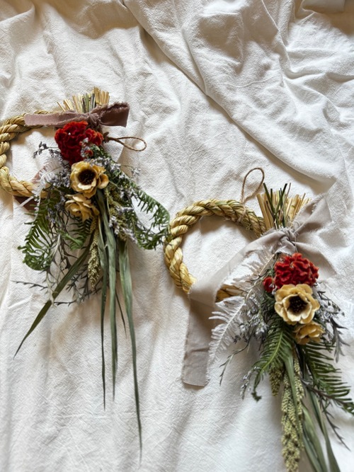 しめ縄飾りM ホワイトレッド