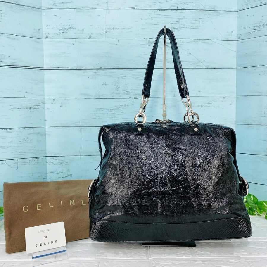 CELINE パテントレザー トートバッグ　A4収納可