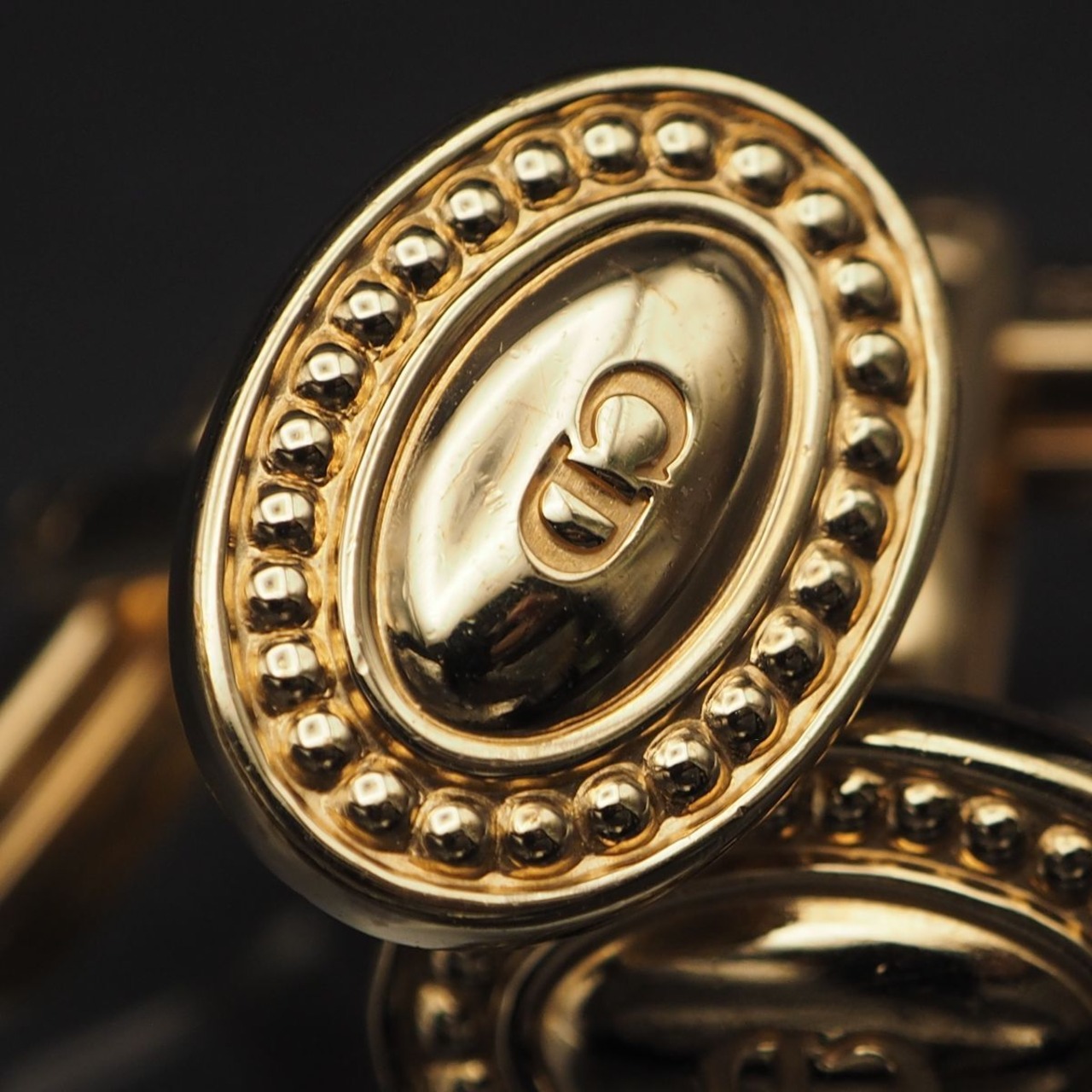 極美品】Diorディオール カフス・タイピンセット ゴールド メッシュ  