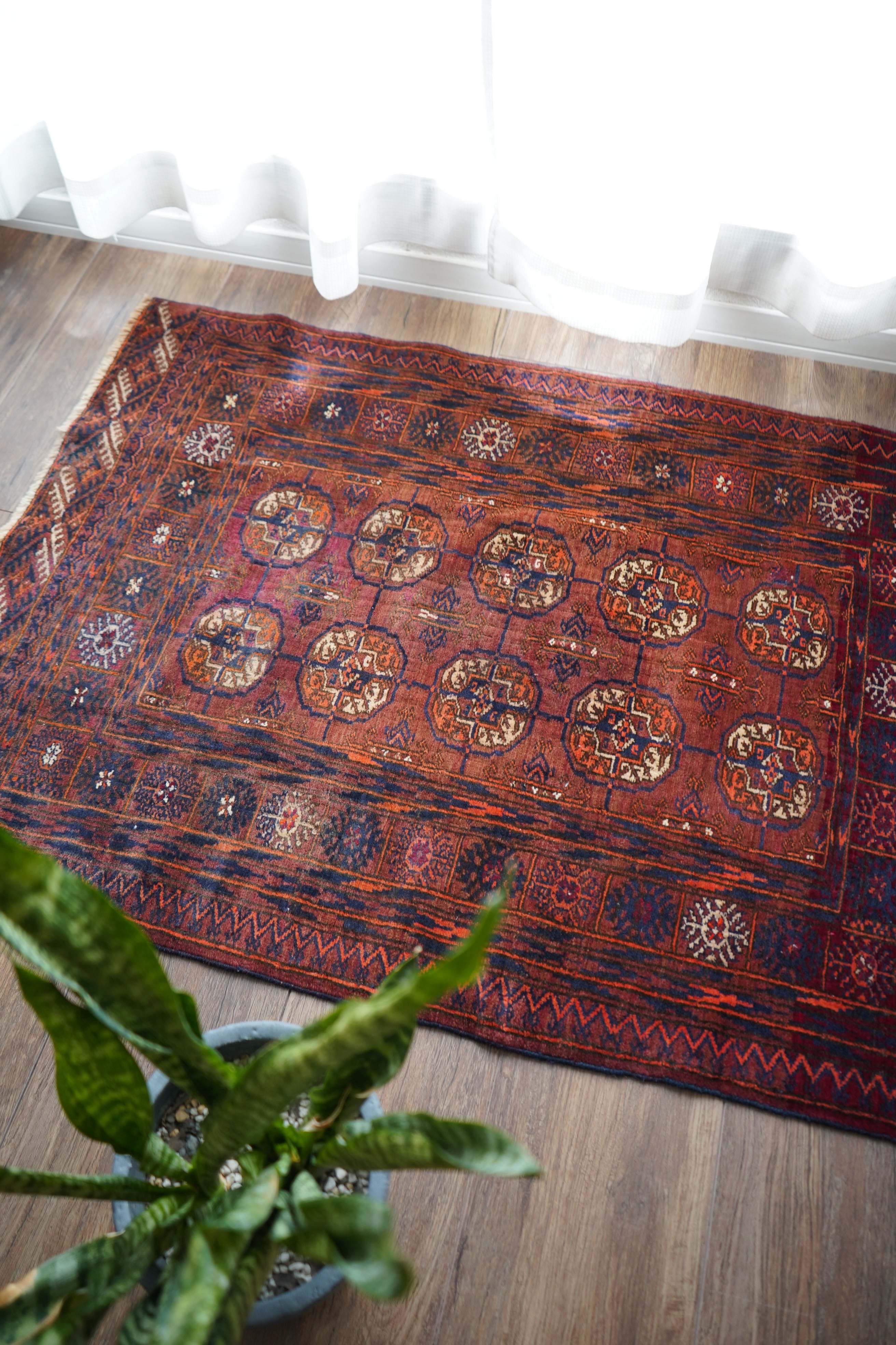 ヴィンテージラグ ヴィンテージ風ラグ TOCORU Series スクエア レッド 100×140