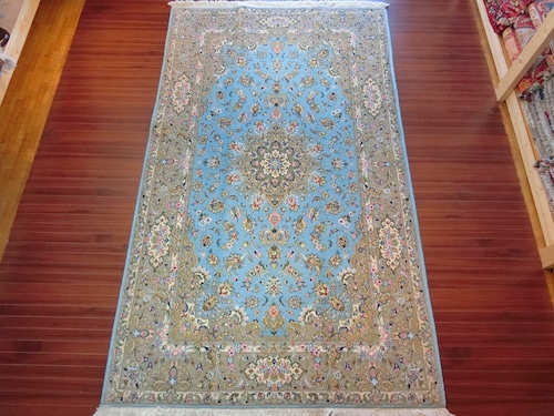 ペルシャ絨毯　手織り  カーシャン産【リビングサイズ】1537