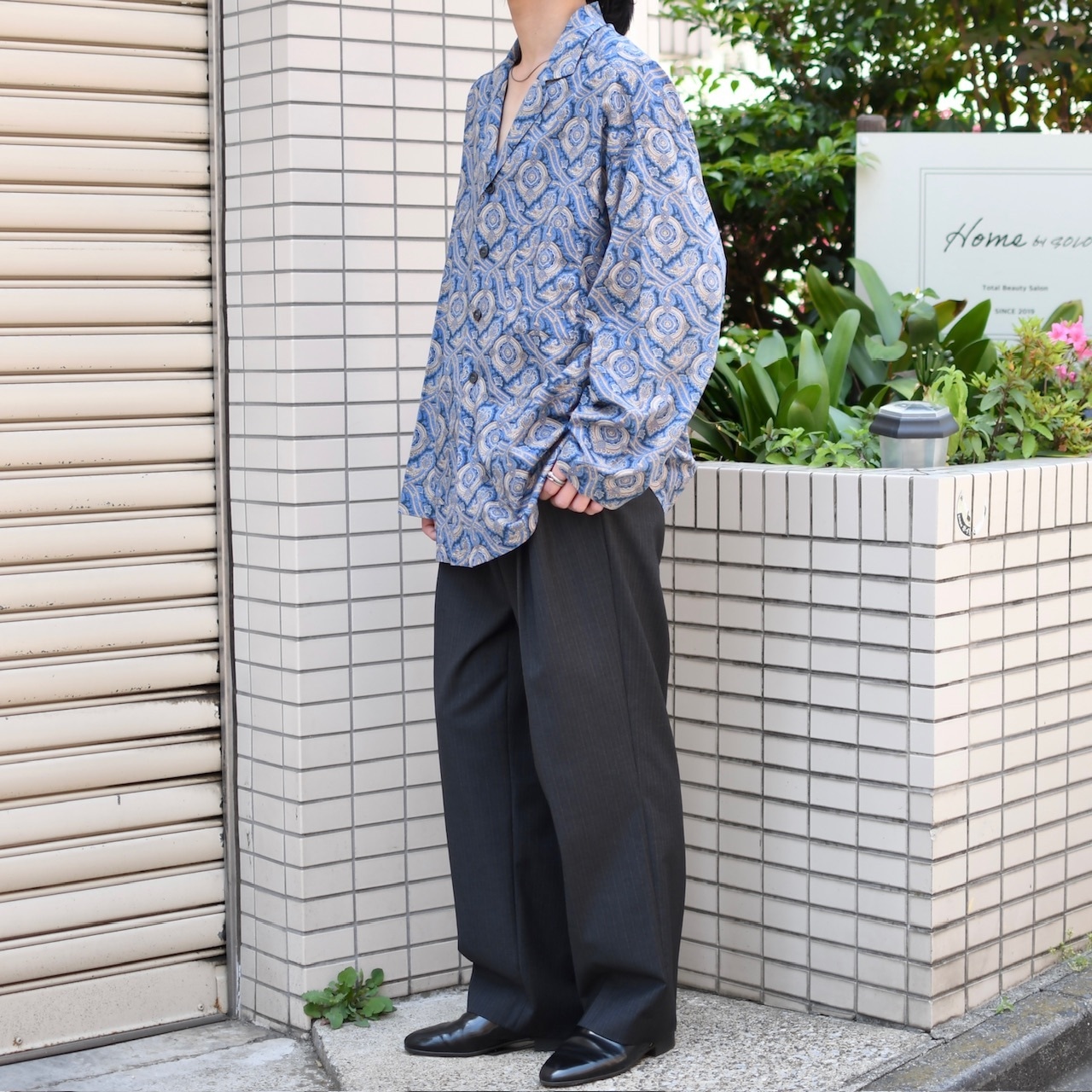 paisley pattern cotton pajama shirt