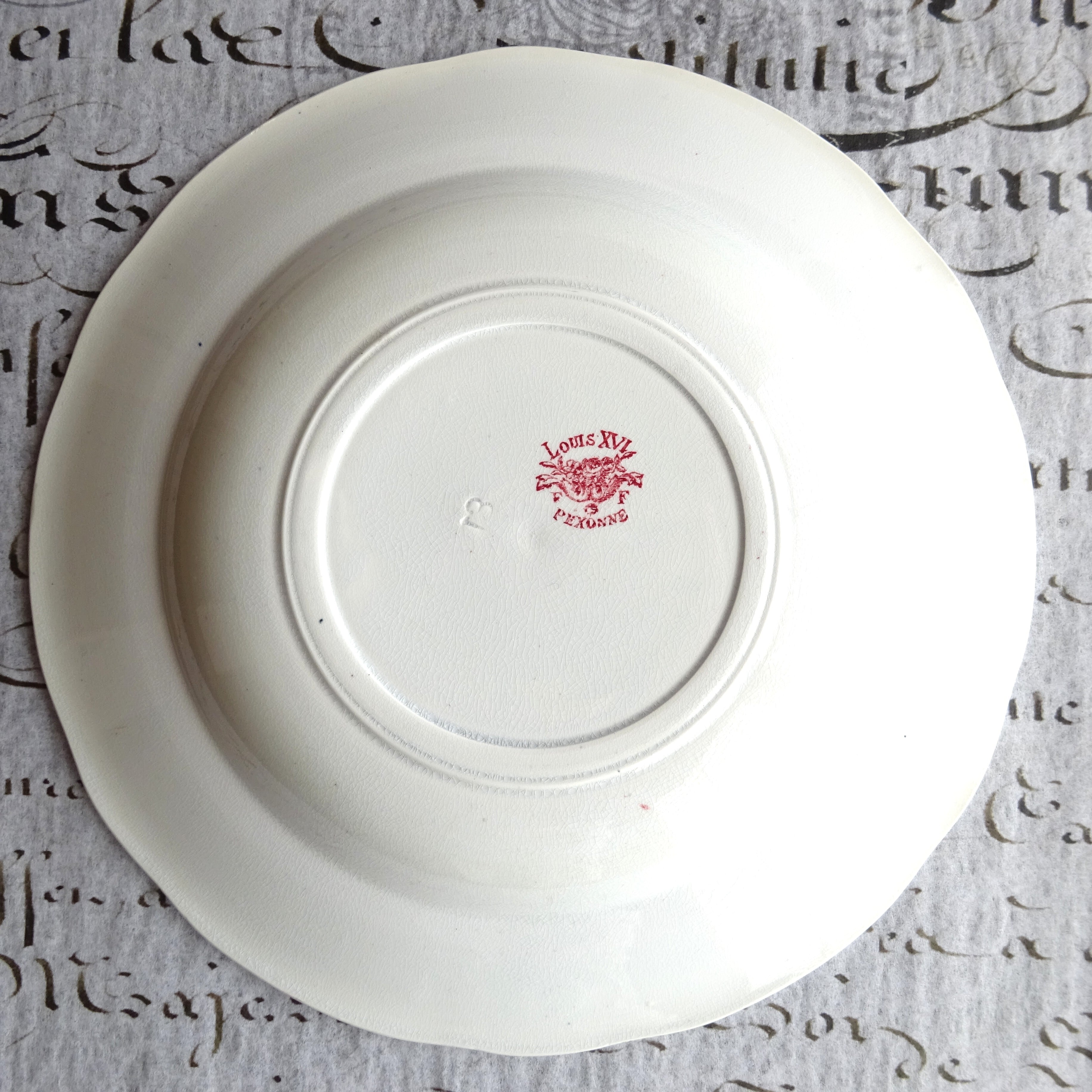 ☆ F F PEXONNE modèle Louis XVI assiette creuse (A)