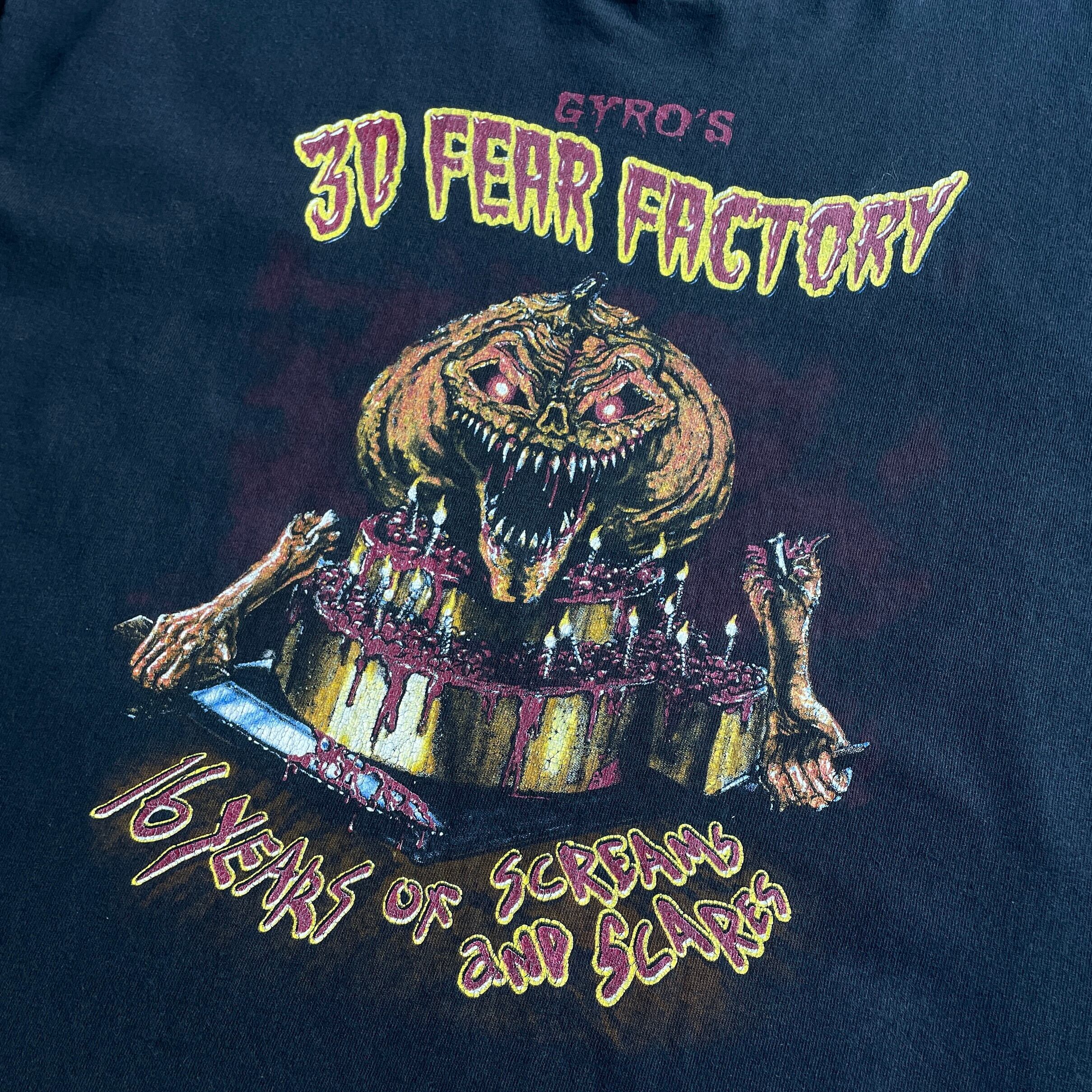00年代 3d fear factory 16years scream and scares プリントTシャツ 