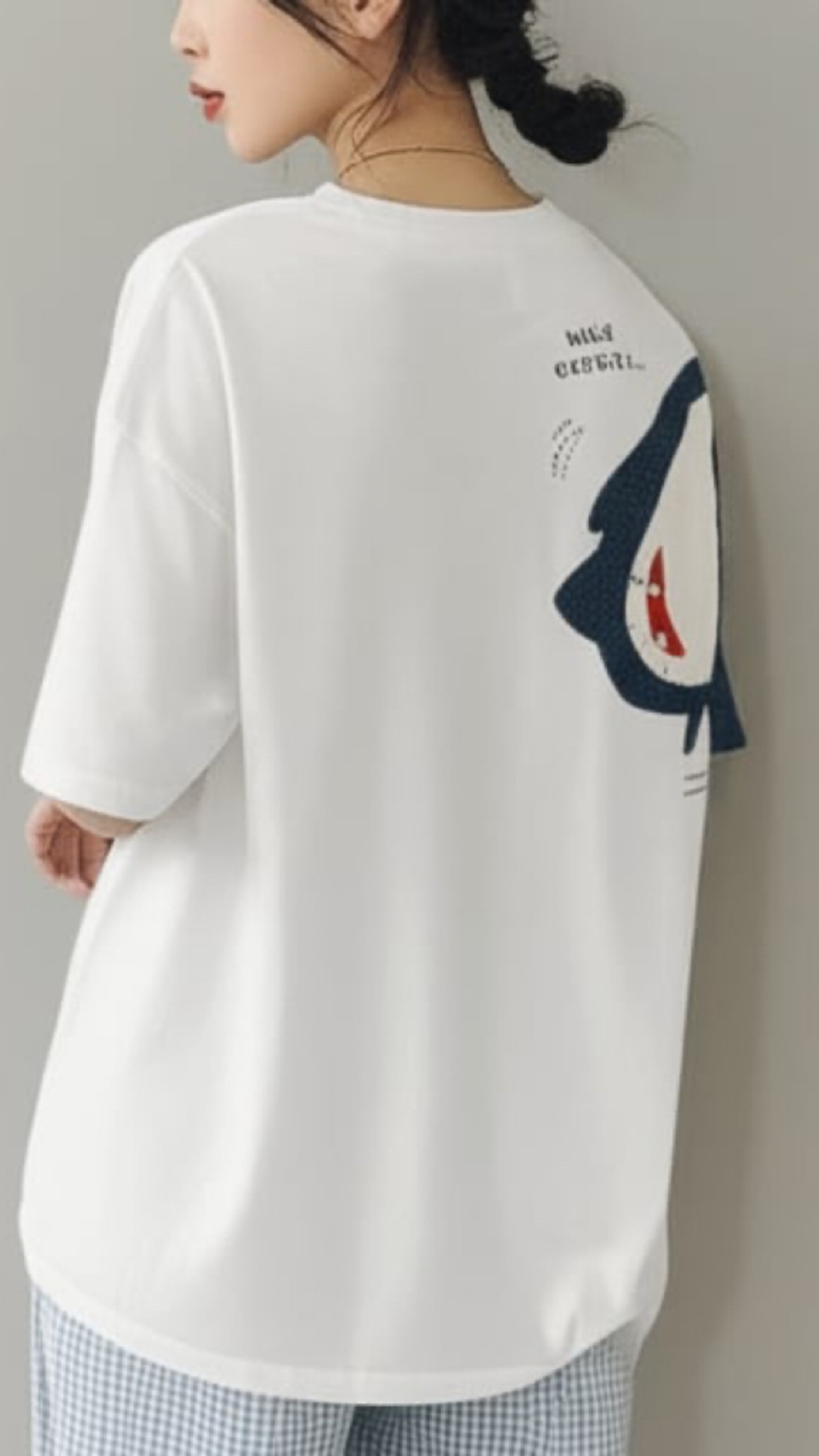 大人気！再々販売決定！落っこちそう⁉な 袖 刺繍 サメ Tシャツ ゆるだぼ - 3