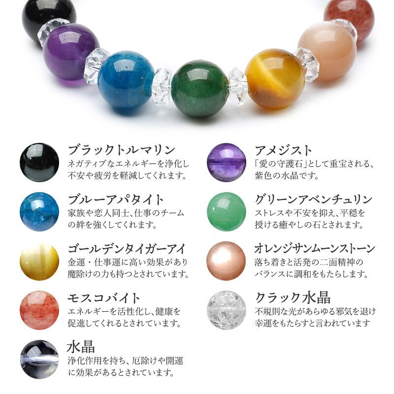 七難即滅 七福即生】天然石 クラック水晶＆七色天然石 最強の開運祈願